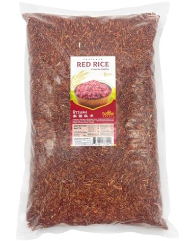 Fusion Select 5Lbs Red Rice - Premium Quality Red Rice - Non-GMO Long Grain Rice, Naturally Without Gluten - Non-Sticky Thai Rice Suitable For Rice Pilaf, Risotto, Congee, Protein Bowls