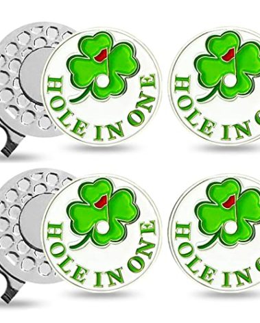 Amy Sport Golf Ball Marker Hat Clip Magnetic Hat Clips Durable Removable Ball Markers Attaches Easily to Cap Gifts for Men Women Golfer (Clover)