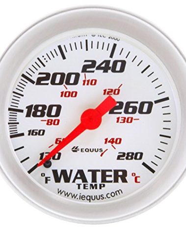 Equus 8242 2" Mechanical Water Temperature Gauge, White with Aluminum Bezel