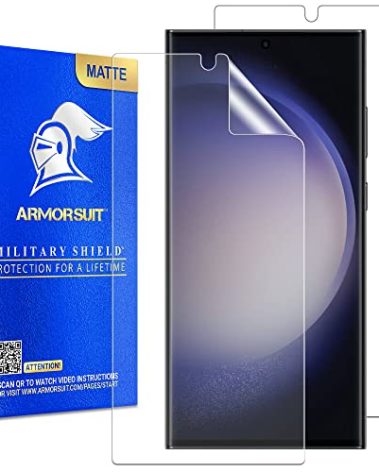 ArmorSuit 2 Pack MilitaryShield Anti-Glare Screen Protector Designed for Samsung Galaxy S23 Ultra 5G (6.8 Inch, 2023 Release) Case Friendly Matte Film - Made in USA
