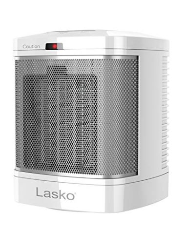 Lasko Portable Electric Ceramic Space Heater with ALCI Plug for Bathroom Use, 2 Heat Settings and Simple Heat Button, 8 Inches, White, 1500W, CD08200