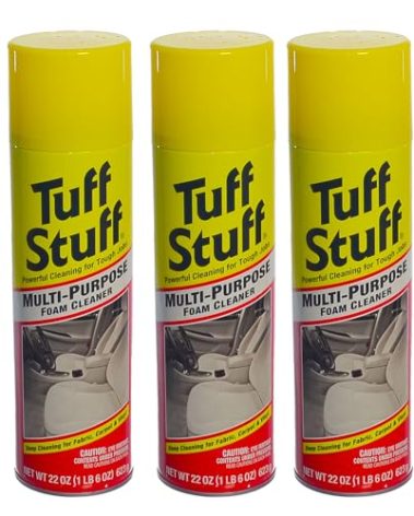 Tuff Stuff All-Purpose Foam Cleaner for Deep Cleaning Vinyl, Fabric, Upholstery, Carpet and Chrome, 22 Ounce Spray, 3-Pack