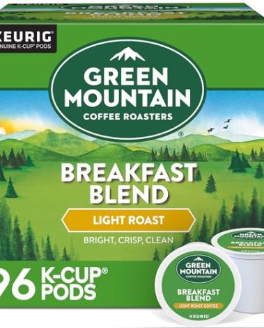 Green Mountain Coffee Roasters Breakfast Blend Single-Serve Keurig K-Cup Pods, Light Roast Coffee, 96 Count
