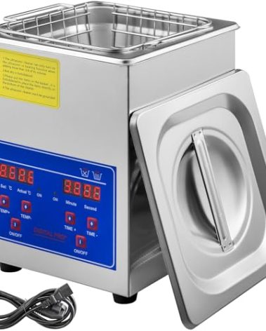VEVOR 2L Ultrasonic Cleaner, Digital Timer & Heater, Stainless Steel Industrial Cleaning Machine for Jewelry, Watches, Glasses, and Small Parts, 110V, FCC/CE/RoHS Certified