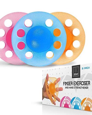 Keepafit Finger Exerciser & Hand Strengthener (3 Pack - Light, Medium, Heavy)