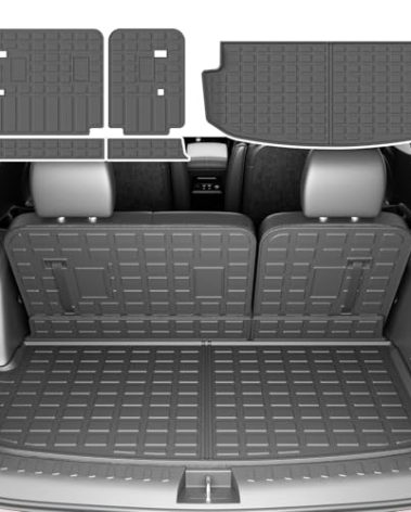 xipoqix 7&8 Seats Cargo Mat Compatible with 2018-2024 Chevy Traverse Cargo Liner Trunk Backrest Liner Trunk Mat Replacement for 2018-2024 Chevy Traverse Accessories
