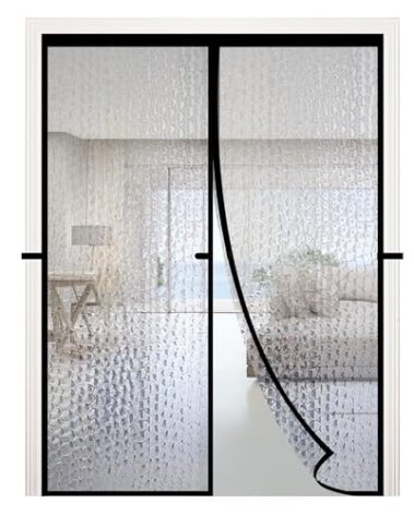 RELIANCER Magnetic Thermal Insulated Door Curtain,Waterproof EVA Door Cover,Fit Doors Size Up to 46"x82",Temperature Protection Insulated Doorway Curtain Partition,Patio Self-Closing Doors Net Screen