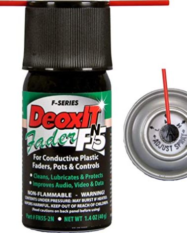 DeoxIT Fader FN5S-2N Mini-Spray, Contact Cleaner/Lube/Protector for Conductive Plastics & Carbon Controls, Nonflammable/Non-Drip, 40g, Pack of 1