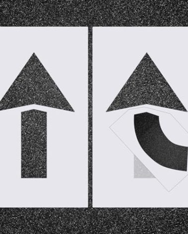 Feifeiya 2 Pcs Parking Lot Arrow Stencil 60" x 36" Pavement Stencils Set Foldable Straight & Turn Combo Arrow Kit for Parking Lot and Pavement Lines