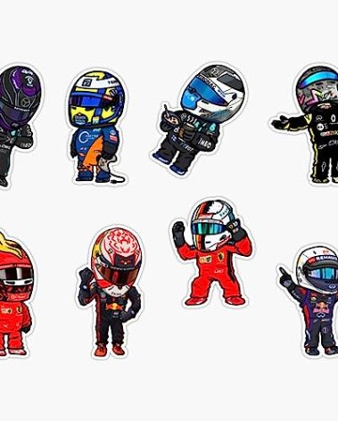 F1 Mini Drivers Pack Classic Sticker Vinyl Decal Bumper Sticker 5"