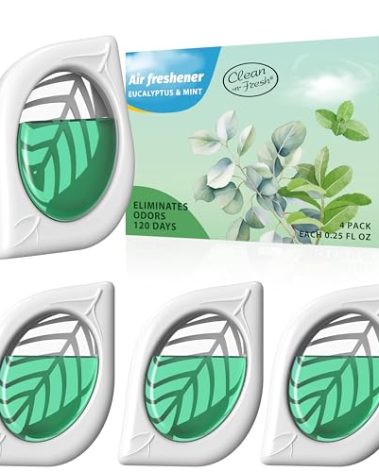 Air Freshener for Home, 4 Pack, Eucalyptus & Mint, Odor Eliminator for Small Area Closets Bathroom Pets Strong Odor, Up to 120 Days