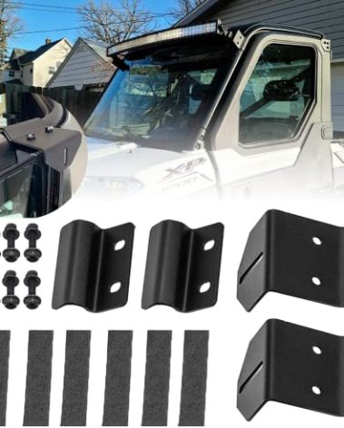 KANGIKX Upper Winshield Pro-fit Cage Light Bar Brackets Curved Straight 50 inch LED Brackets fit for 2013-2020 Polaris Ranger 500 570 XP 900 XP 1000