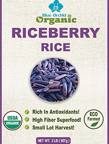 Organic Riceberry Rice | Purple Thai Black Jasmine Gourmet Superfood Rice | Premium Freshness | Small Lot Harvest Direct from our Farm to your Table | 2 LB