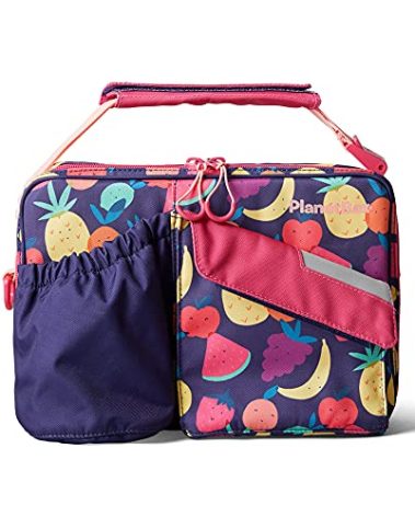 PlanetBox Insulated Lunch Bag Tutti Frutti Edition Carry Bag with Pockets for Water Bottle and Snacks, Durable, Easy to Clean, BPA Free
