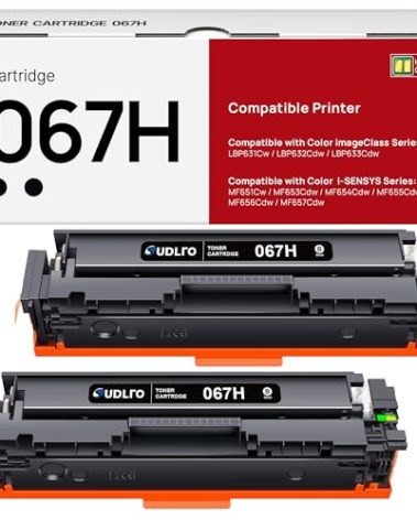 067H Toner Cartridge 2 Black - 067 Toner High Yield Replacement for Canon 067 067H Toner Cartridge Set to Work with Canon MF656CDW LBP632CDW MF654CDW MF653CDW MF651CW Printer | 067H Black Toner