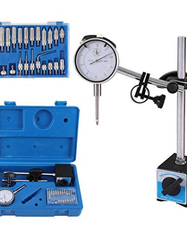 Qnkaa Dial Indicator with Magnetic Base Holder Fine Adjustable Long Arm 0-1" Magnetic Dial Indicator Professional Dial Gauge 0.001"