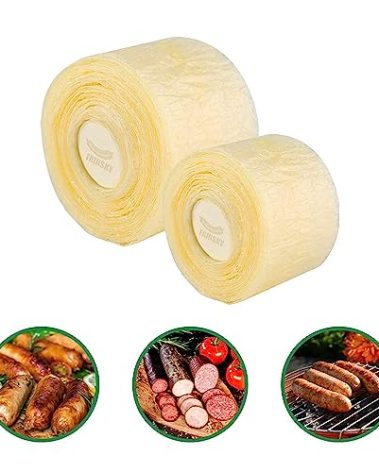 Edible Drying Natural Sausage Casing, Sausage Casings for Flavorous Homemade Sausages Ham,Breakfast Sausage,Italian Sausage,Knoblewurst,Pepperoni,Bologna Sausage and Most Sausage-8m/26ft,Φ32mm