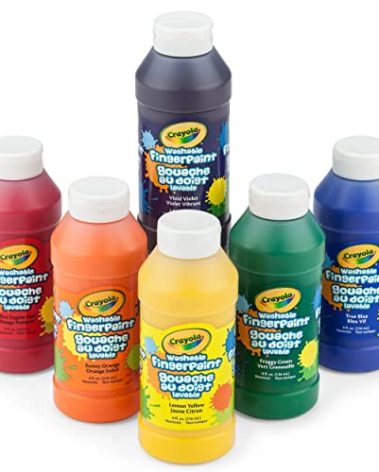 Crayola Washable Finger Paints (6ct), Toddler Paint Set, Nontoxic Finger Paint for Kids, Arts & Crafts Supplies for Toddlers, Teacher Classroom Must Have [Amazon Exclusive]