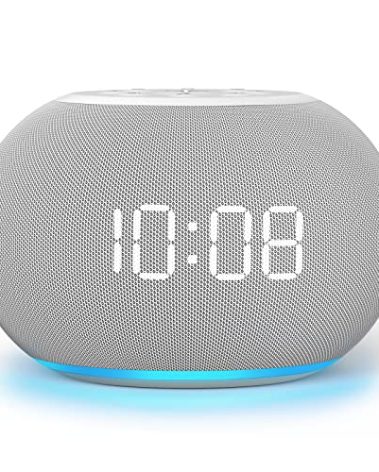 Reacher Auto-Dimmable Sound Machine Alarm Clock with Night Light, 20 Soothing Sounds, LED Digital Display, Sleep Timer, Precise Volume Control, White Noise Soother for Baby, Adults, Bedrooms