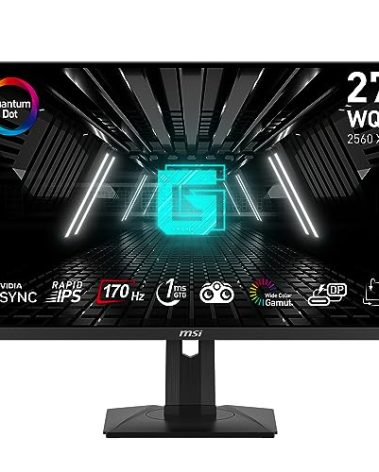 MSI G274QPF-QD, 27" Gaming Monitor, 2560 x 1440(QHD), IPS, 170Hz, FreeSync Premium, HDR400, HDMI, Displayport, USB C, Tilt, Black