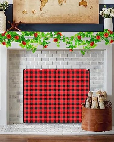 Magnet Fireplace Cover & Draft Blocker, Fireproof Fireplace Blanket for Heat Loss, Flue & Air Blocker (39" W x 32" H)