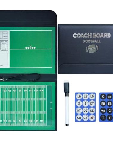 Pure Vie Premium Double-Sided Football Coaching Board Rugby Tactics Clipboard Gridiron Football Coach Dry Erase Whiteboard with Erase, Pen - Sporting Goods Training Equipment for Coach and Game Plan