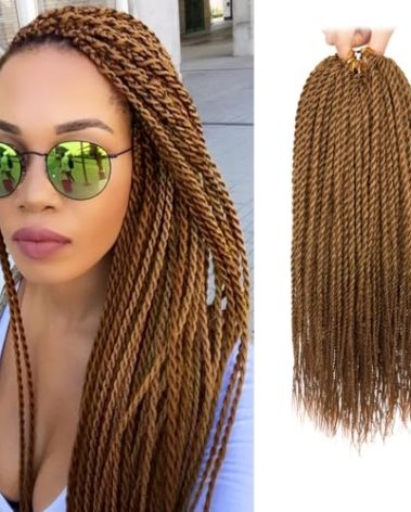 NAYOO Senegalese Twist Crochet Hair for Black Women, 8 Packs 14 Inch Small Twist Crochet Hair for Kids, 30 Strands/Pack Crochet Braids Hair for Black Women(14 Inch, 30#)