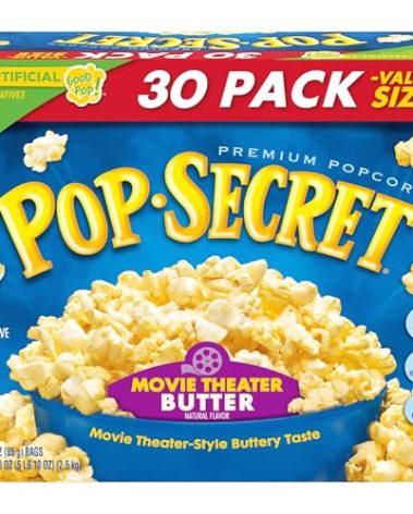 Pop Secret Microwave Popcorn, Movie Theater Butter Flavor, 3 Oz Sharing Bags, 30 Ct