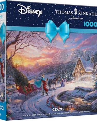 Ceaco - Thomas Kinkade - Disney - Holiday - Cinderella Bringing Home The Tree - 1000 Piece Jigsaw Puzzle
