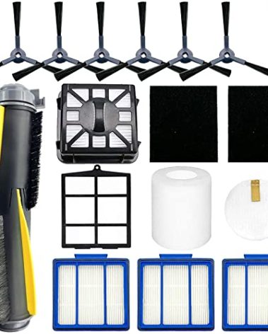 Accessories Kit for Shark IQ RV1001AE AV911S EZ AV1010AE RV1000 RV1001 AV970 AV993 AV1002AE,1 Main Brush,3 Filter,6 Side Brushes,1 Pre Filter,1 Filter&1 Pre-Motor Foam&Felt Filter