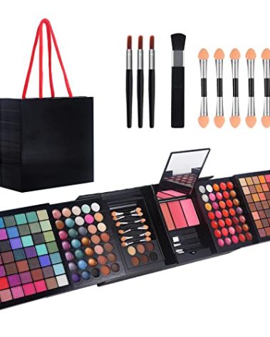177 Colors Professional Makeup Kit for Women Girls Full Kit Gift Set with Mirror All in One Make up Palette Included Eyeshadow Powder Eye Shadow Gel Lip Gloss Concealer Eyebrow Powder Blush Brushes