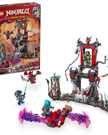LEGO NINJAGO Dragonian Storm Village Toy Building Set - Pretend Play Playset for Kids, Boys and Girls, Ages 7+ - Spinner Toy with 6 Ninja Toy Minifigures - Gift Idea for Birthdays - 71841