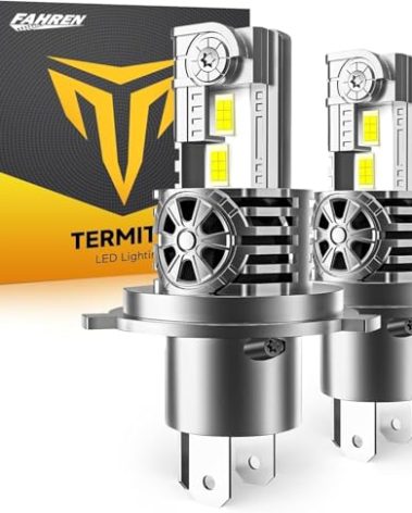 Termitor Latest H4/9003/HB2 Bulbs, 36,000LM 900% Super Brighter, 6500K Cool White, 1:1 Mini Halogen Size H4 9003 Fog Lights Kits with Cooling Fan, Plug and Play, Pack of 2