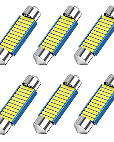 CATO-WDJ 578 Festoon LED Bulb, 42mm 41mm 1.65 Inch Festoon DE3425 DE3423 211-2 LED, 12V 33SMD White Light 42mm festoon Led bulbs for Car Interior Dome Map Courtesy Trunk Light 212-2 LED Bulbs, 6pcs