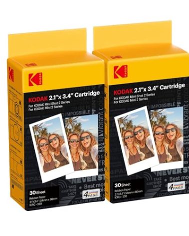 Kodak 4Pass 2.1 x 3.4 Inches Film Cartridge (60 Sheets) for Kodak Mini 2 Retro and Mini Shot 2 Retro