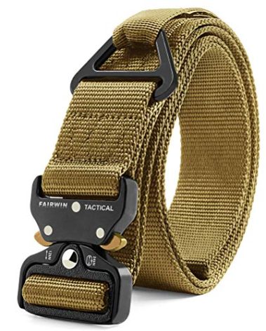 FAIRWIN Tactical Belt, Military Belt Mens Work Belt Heavy Duty Belt Nylon Webbing with V-ring Quick-Release Buckle