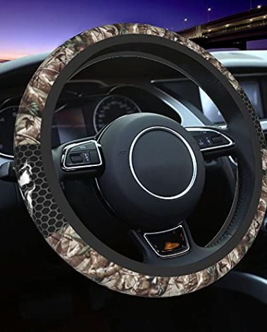 Camo Steering Wheel Cover Universal 15 Inch Camo Wheel Cover Accessories Decorative Non-Slip Neoprene Car Cover Realtree Wheel Cover Suitable For Women And Men Girls Suitable For Car SUV Car Van Truck