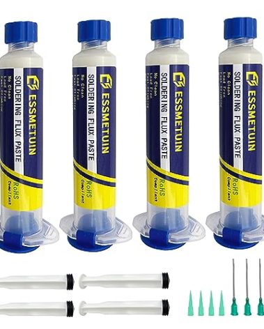 Essmetuin No Clean Soldering Flux Paste(4Pack), Solder Flux For Electronics Soldering, Tin soldering, Lead-Free Rosin Soldering Flux For Circuit Boards and Copper Electrical Wire
