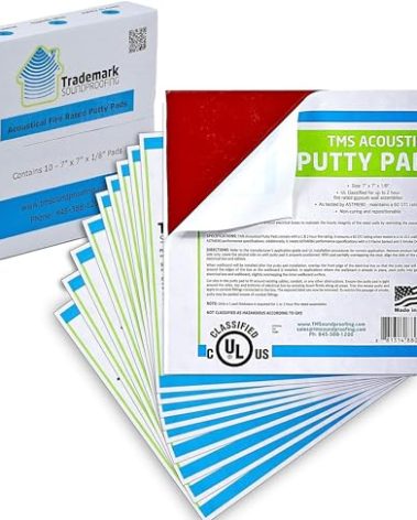 Acoustical Putty Pads - Moldable Soundproofing Pad - Fire Stop for Electrical Boxes Outlet Putty Pad, Highest UL and STC Rating - Size 7 x 7 - Pack of 3 Putty Pads - Made in USA