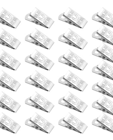 TOVOT 100PCS Badge Clips 1 Inch Metal Badge Clips ID-Holder for Lanyard Name Tags Work Badges