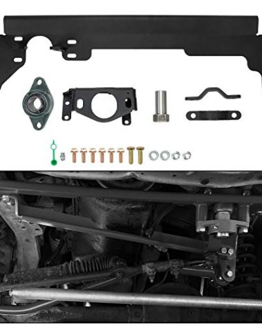 ECOTRIC Steering Box Brace Compatible with 1984-2001 Cherokee XJ Steel W/Sector Shaft Support Steel Powder Coated Black