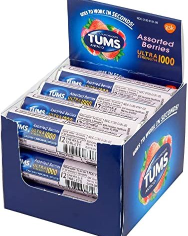 Inlefen TUMS Antacid Chewable Tablets Ultra Strength, Assorted Berries (12 pk. - 12 ct. ea.)