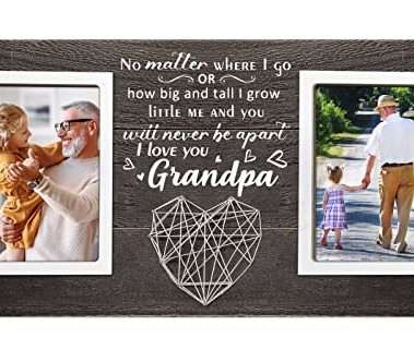 cocomong Grandpa Picture Frame, Grandpa Gifts from Grandkids, Grandpa Photo Frame Hold 2 4x6 Photos