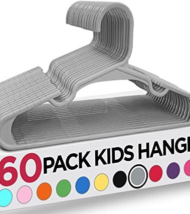 Utopia Home 60 Pack Kids Hangers - 11.5 Inch Plastic Baby Hangers for Closet - Childrens Hanger for Clothes & Infant Hanger for Closet - for Everyday Standard Use (Green)