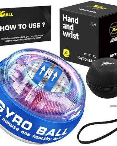XMALL Torque Ball Hand Exerciser, Grip Strength Trainer, Forearm Strengthener, Wrist Power Gyro Ball, Hand Strengthening Devices, Wrist Strengthener, Finger Exerciser, Auto-Start Colorful Lighting