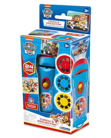 Brainstorm Paw Patrol Nickelodeon Torch & Projector - Handheld Flashlight & Image Toy, 24 Color Cartoon Themed Images, Project 1 Meter, Kids Ages 3+