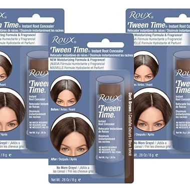 Roux Tween Time Instant Root Concealer Dark Brown, 1 ea (Pack of 3)