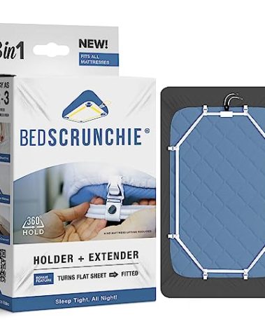 BED SCRUNCHIE Sheet Holder Straps - Heavy Duty Gripper Clips - Strengthened Parachute Cord - 360 Degree Bed Sheet Tightener - Strongest and Effective Extender - Fits All Mattress Sizes