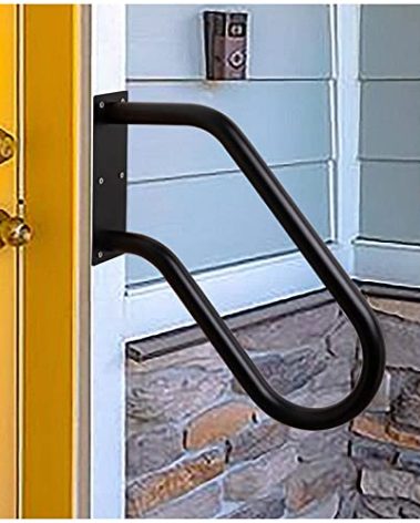SDNBHT Handrail for Outdoor Steps 18.5' Safety Grab Bar for Stairs 304SS Wall Mounted Stair Railing U Shaped Handrail 1.25" Tube Hand Railing for Garage Entry Steps Stair Interior or Exterior Stairway