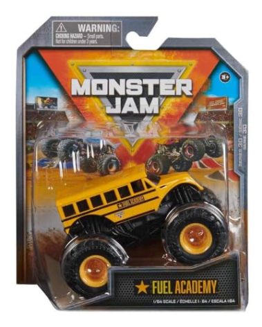 Monster Jam 2023 Spin Master 1:64 Diecast Truck Series 30 Trucks on Duty Fuel Academy School Bus